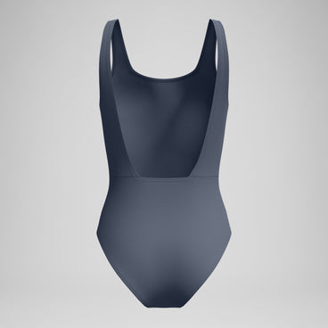 Women's Logo Square Back Swimsuit Grey/Turquoise