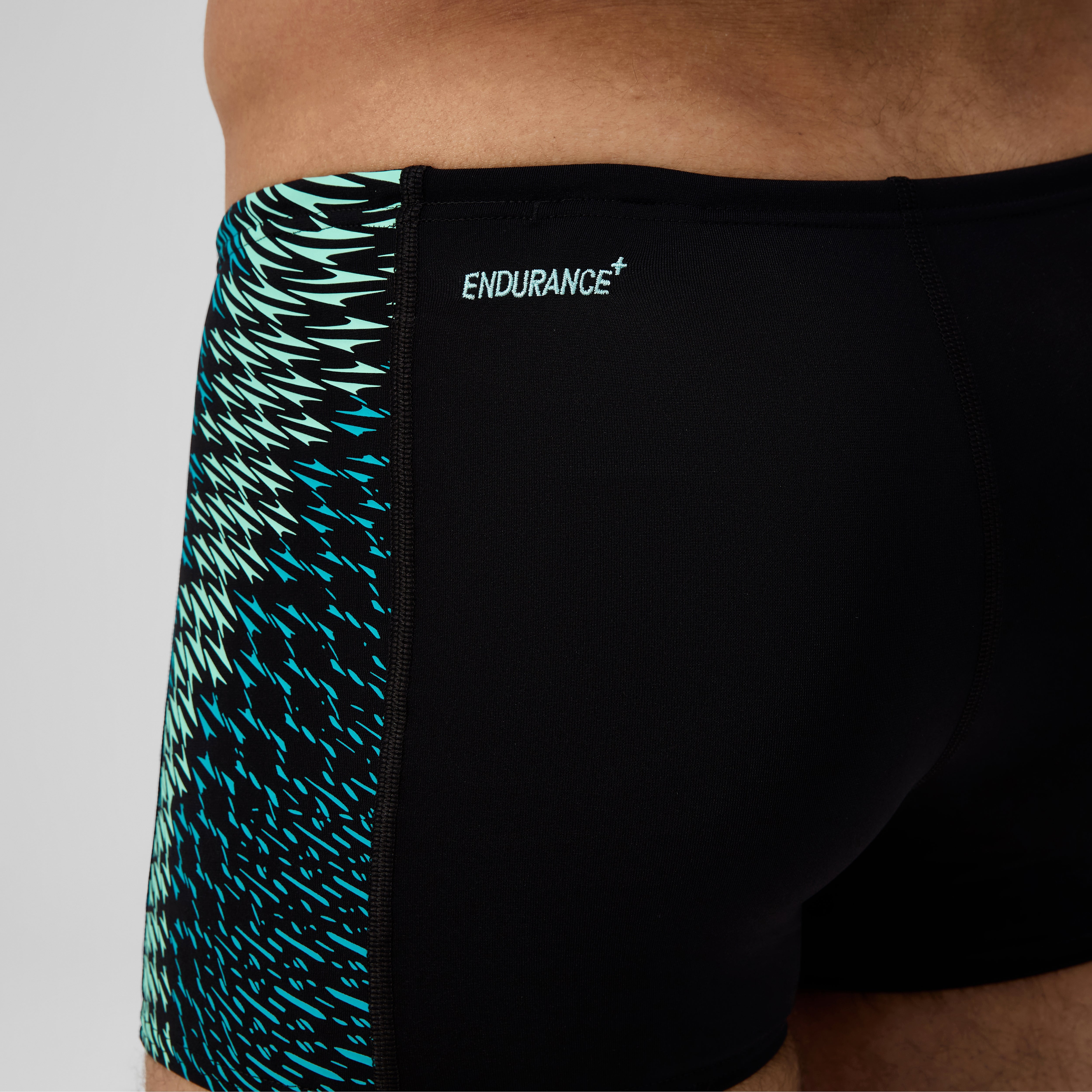 Speedo ターコイズ 水着 Endurance® Men's Endurance+ MAX Tech Panel Aquashorts Black/Turquoise | Speedo