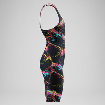 Female Fastskin HyperSpark Printed Openback Kneeskin Black/Red