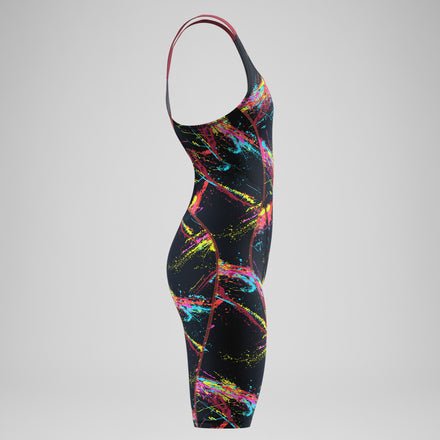 Female Fastskin HyperSpark Printed Openback Kneeskin Black/Red