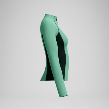 Women's Ocean Flex Long Sleeve Zip Rashguard Green