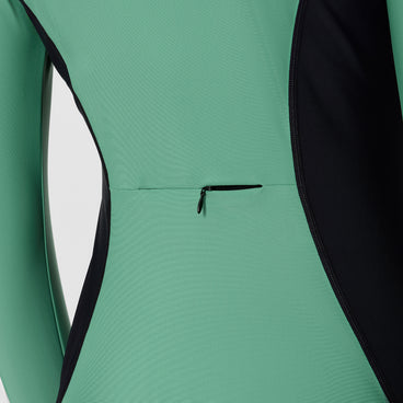 Women's Ocean Flex Long Sleeve Zip Rashguard Green