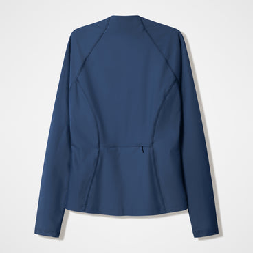 Women's Ocean Flex Long Sleeve Zip Rashguard Gray/Blue