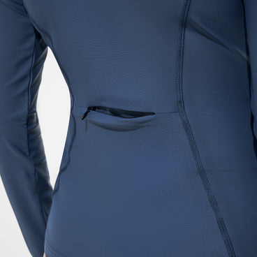 Women's Ocean Flex Long Sleeve Zip Rashguard Gray/Blue
