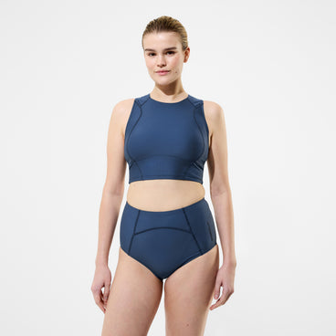 Women's Ocean Flex Crop Top Gray/Blue
