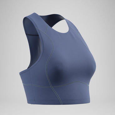 Women's Ocean Flex Crop Top Gray/Blue
