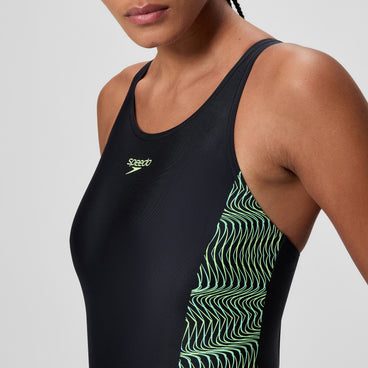 Women's Placement Medalist Swimsuit Black/Green