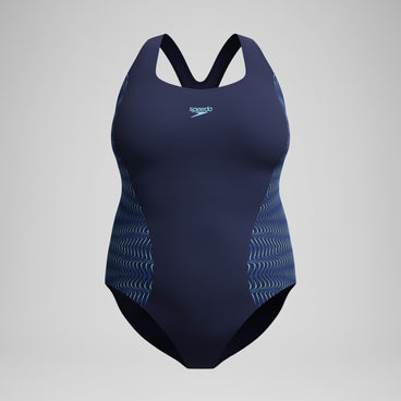 Women's Plus Size Medalist Placement Swimsuit Navy/Blue