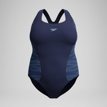 Women's Plus Size Medalist Placement Swimsuit Navy/Blue