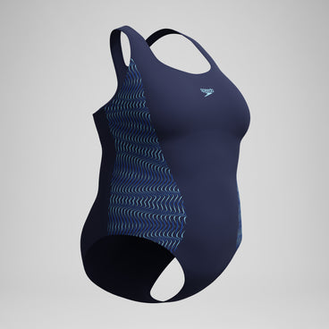 Women's Plus Size Medalist Placement Swimsuit Navy/Blue