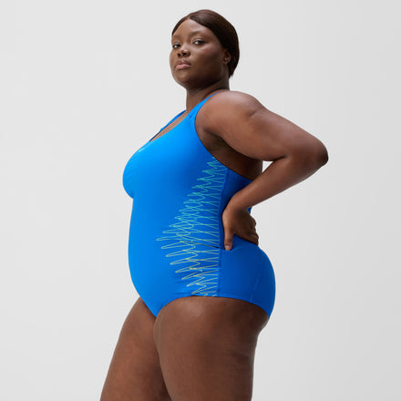 Women's Plus Size Placement Medalist Swimsuit Blue