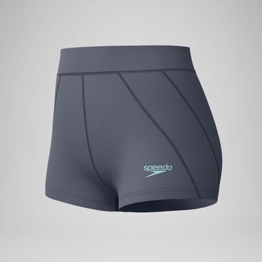 Women's Solid Panel Shorts Grey