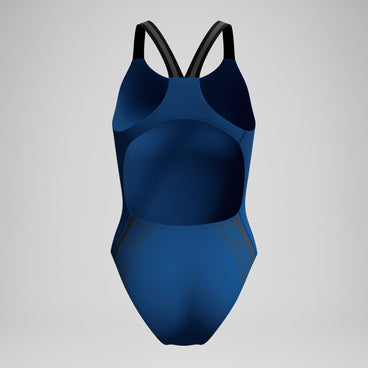 Women's V Class Printed Performance Back Swimsuit Blue