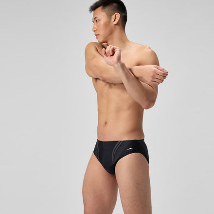 Men's Printed V Class Movement Brief Black