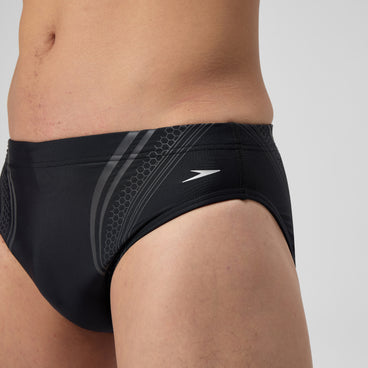 Men's Printed V Class Movement Brief Black