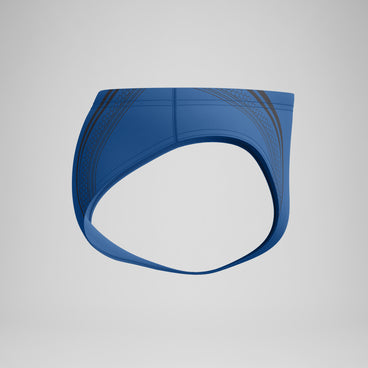 Men's Printed V Class Movement Brief Blue