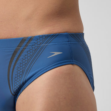 Men's Printed V Class Movement Brief Blue