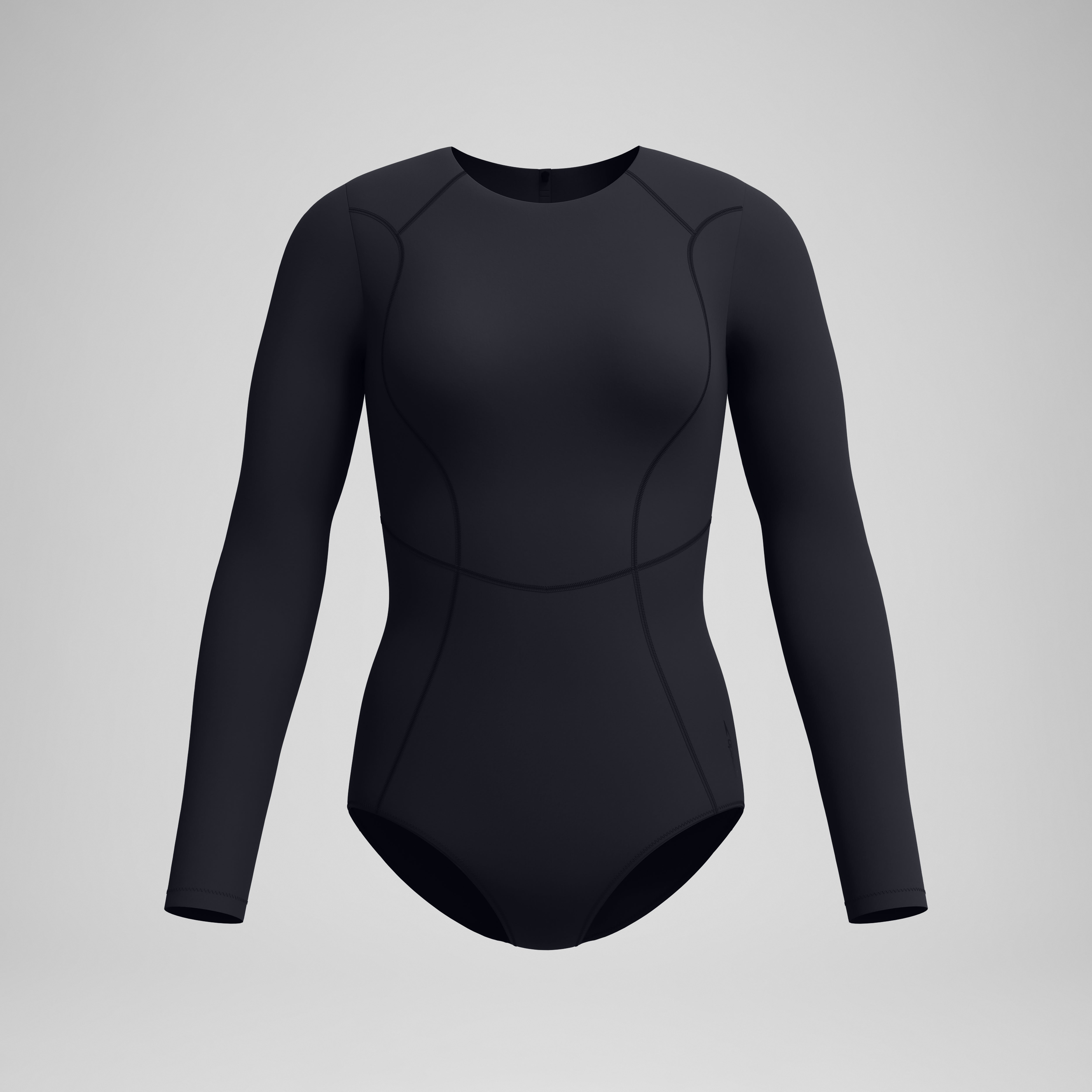 Women's Ocean Flex Long Sleeve Zip Swimsuit Black | Speedo