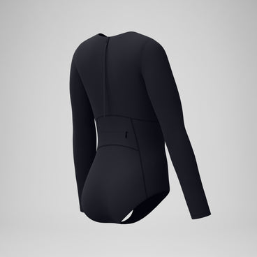 Women's Ocean Flex Long Sleeve Zip Swimsuit Black