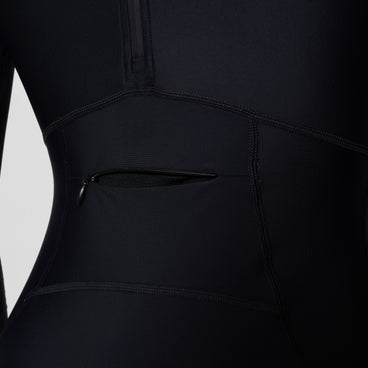 Women's Ocean Flex Long Sleeve Zip Swimsuit Black