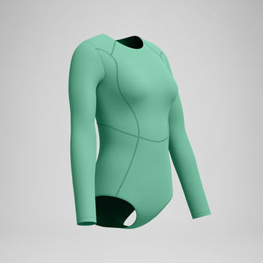 Women's Ocean Flex Long Sleeve Zip Swimsuit Green