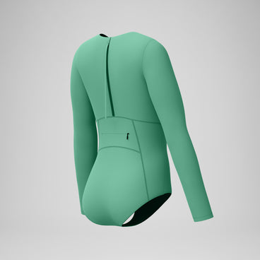 Women's Ocean Flex Long Sleeve Zip Swimsuit Green