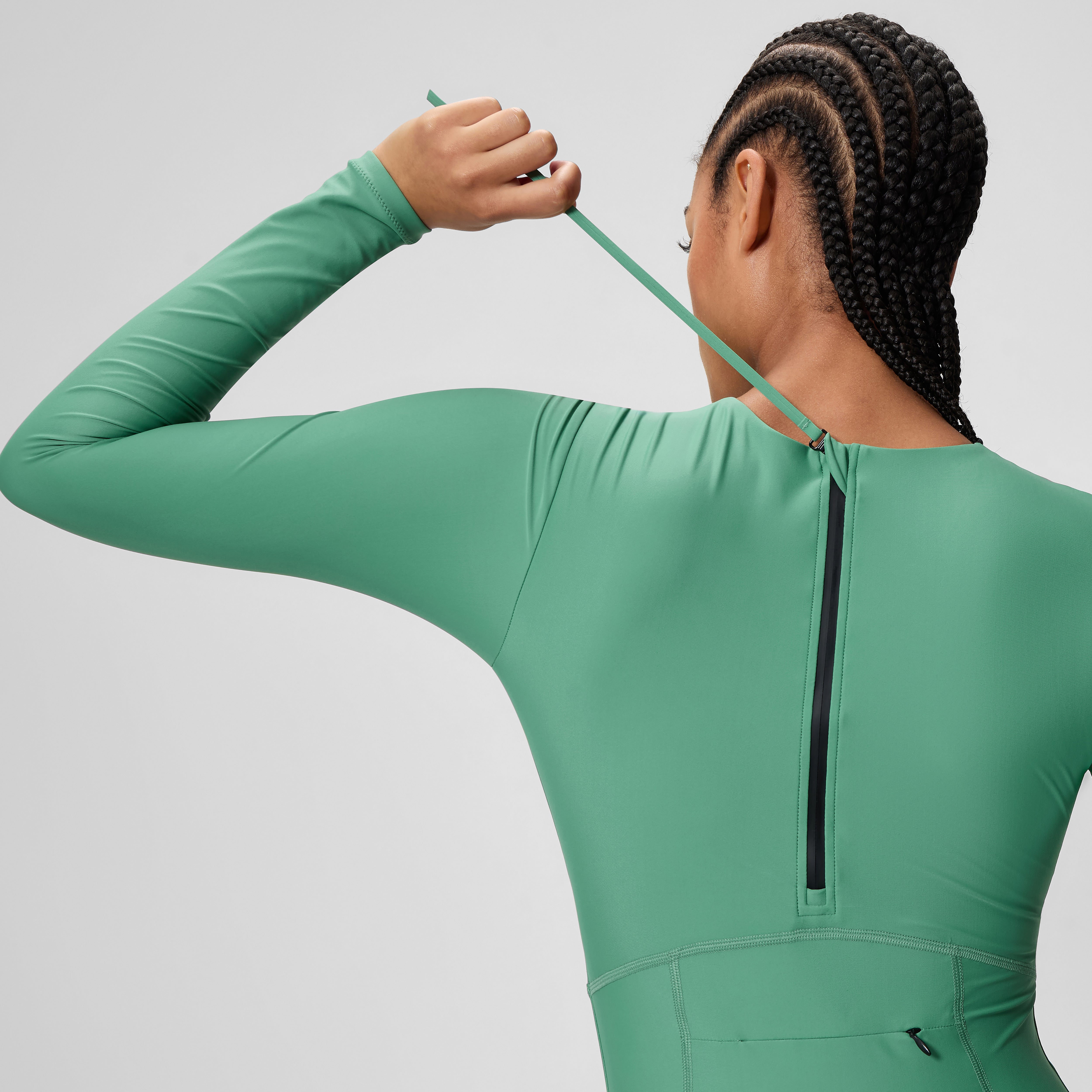 Women's Ocean Flex Long Sleeve Zip Swimsuit Green | Speedo