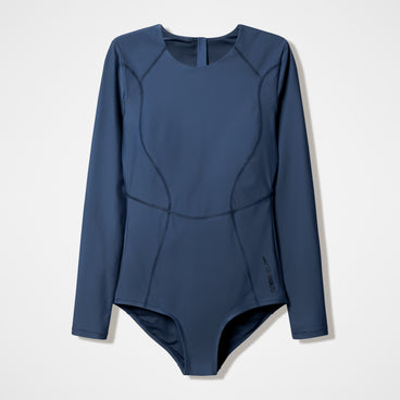 Women's Ocean Flex Long Sleeve Zip Swimsuit Grey/Blue
