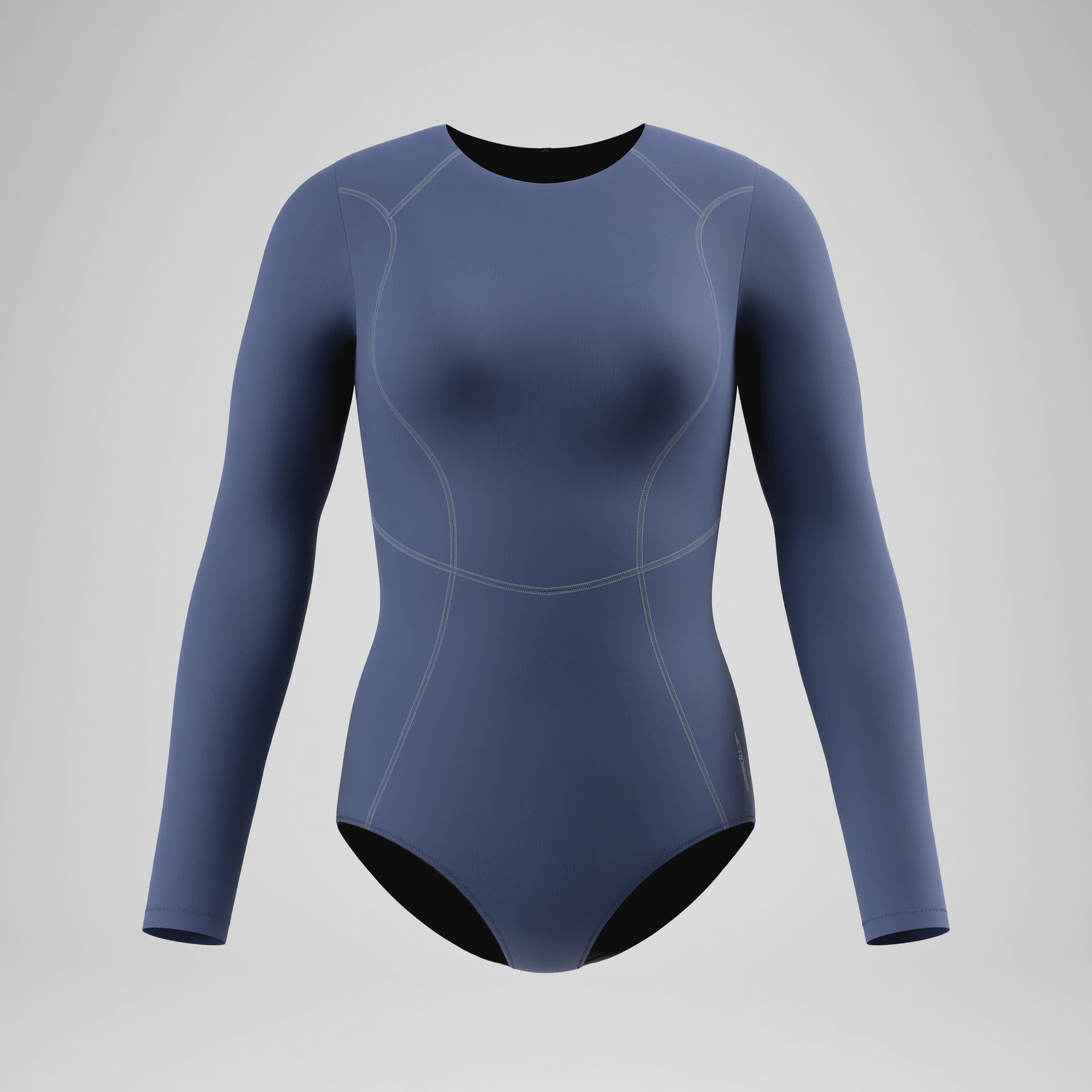 Ocean Flex Long Sleeve Zip Swimsuit Grey Blue