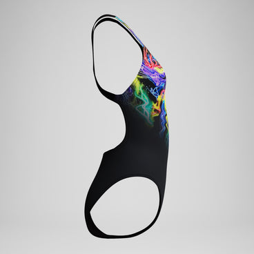 Women's Club Training Printed Powerback Swimsuit Black
