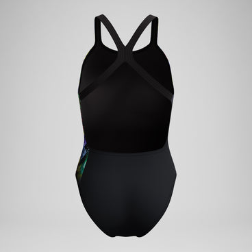 Women's Club Training Printed Powerback Swimsuit Black