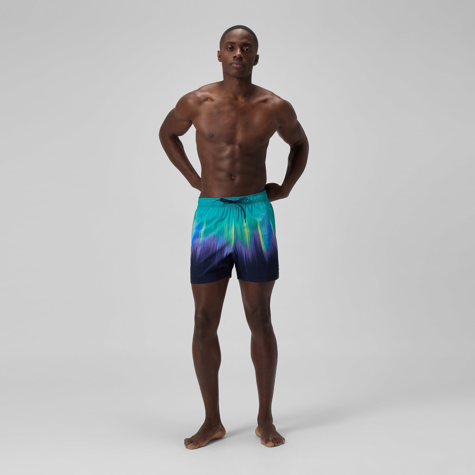 Redondo Edge Printed Swim Shorts Green Blue