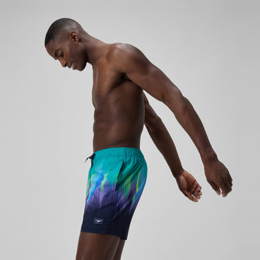 Men's Redondo Edge Printed Swim Shorts Green/Blue