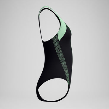 Women's Placement Laneback Swimsuit Black/Green