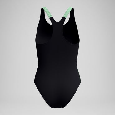 Women's Placement Laneback Swimsuit Black/Green