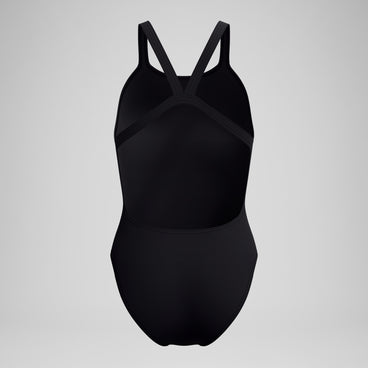Women's Solid Leaderback Swimsuit Black