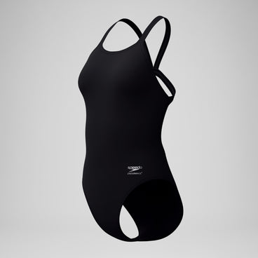 Women's Solid Leaderback Swimsuit Black