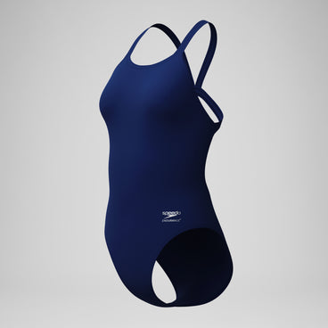 Women's Solid Leaderback Swimsuit Navy