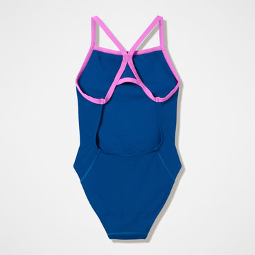Women's Club Training Turnback Swimsuit Blue/Pink