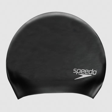 Unisex Long Hair Silicone Cap Black