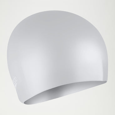 Unisex Long Hair Silicone Cap Silver/White