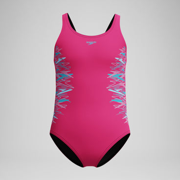 Girls Placement Muscleback Swimsuit Pink/Turquoise