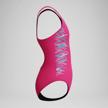 Girls Placement Muscleback Swimsuit Pink/Turquoise