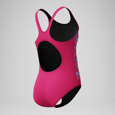 Girls Placement Muscleback Swimsuit Pink/Turquoise