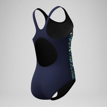 Girls Placement Muscleback Swimsuit Navy/Green