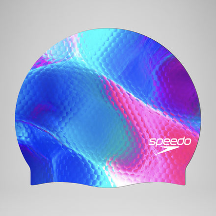 Adult Printed Silicone Cap Blue