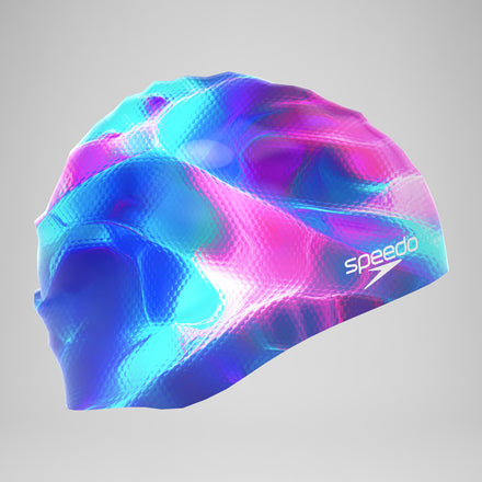 Adult Printed Silicone Cap Blue