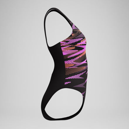 Women's HyberBoom Placement Swimsuit Black/Coral