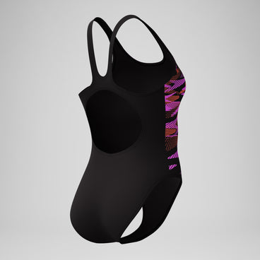 Women's HyberBoom Placement Swimsuit Black/Coral
