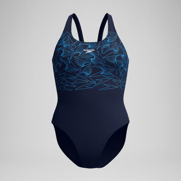 Women's Hyperboom Placement Muscleback Swimsuit Navy/Blue